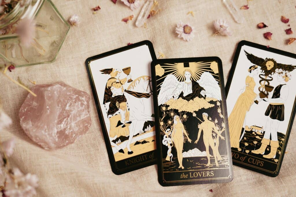 Lovers-card-tarot - Softwire A close up of three tarot cards called The Lovers
