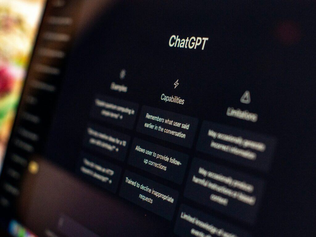 A close-up of a computer screen displaying the ChatGPT interface, representing artificial intelligence tools and their growing role in public service delivery.